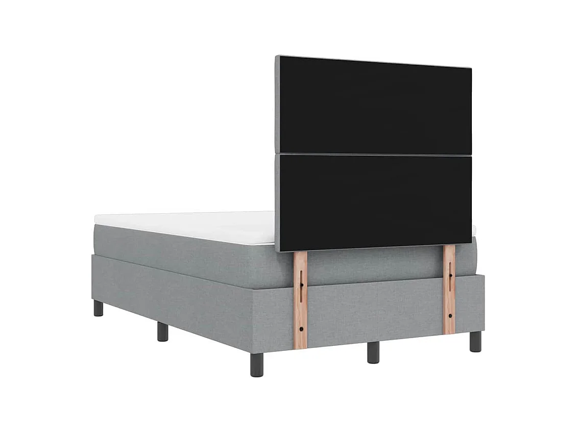 Lit à ressorts avec matelas Gris clair 120 x 190 cm