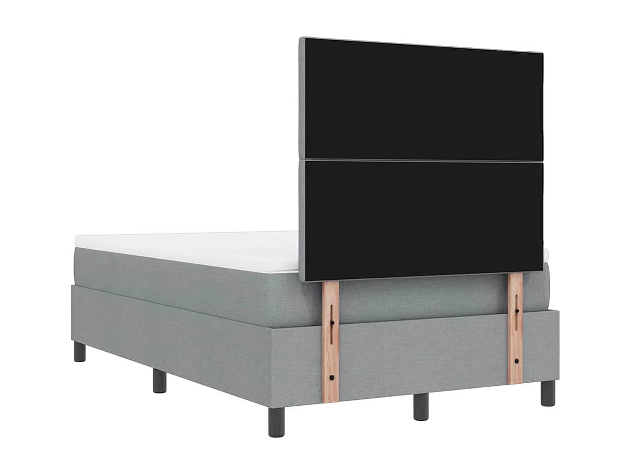 Cama Box com colchão Cinzento-claro 120 x 190 cm tecido