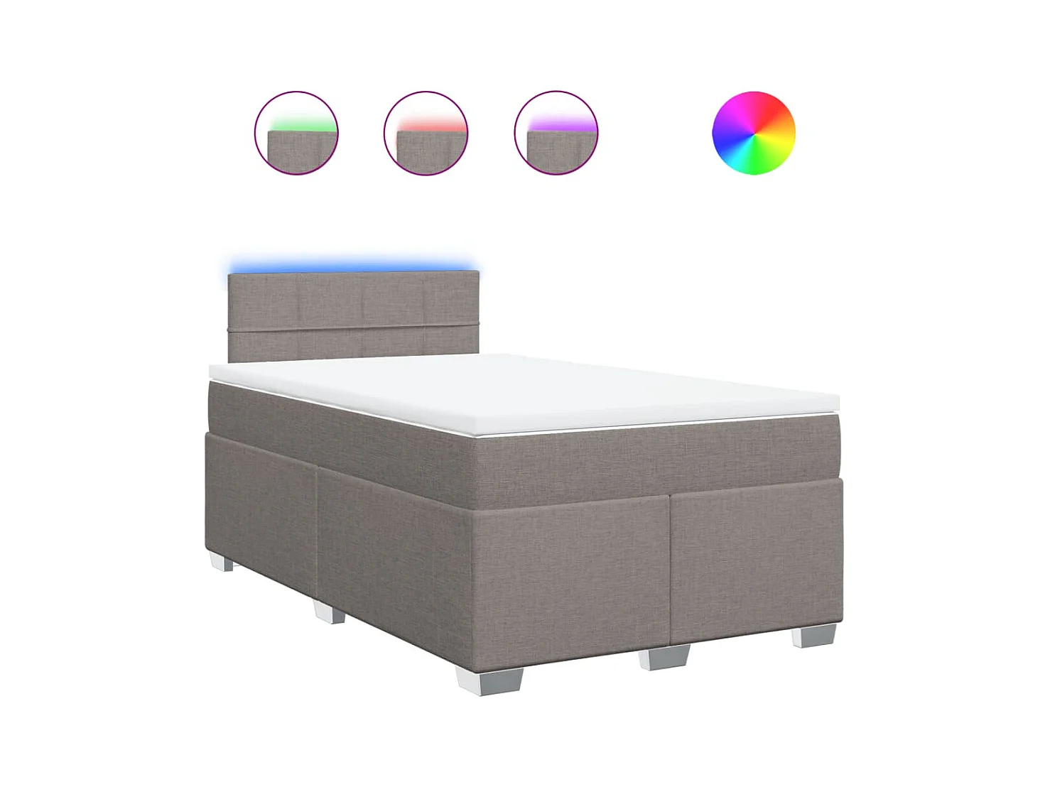 Sommier à lattes de lit avec matelas taupe 120x190 cm tissu