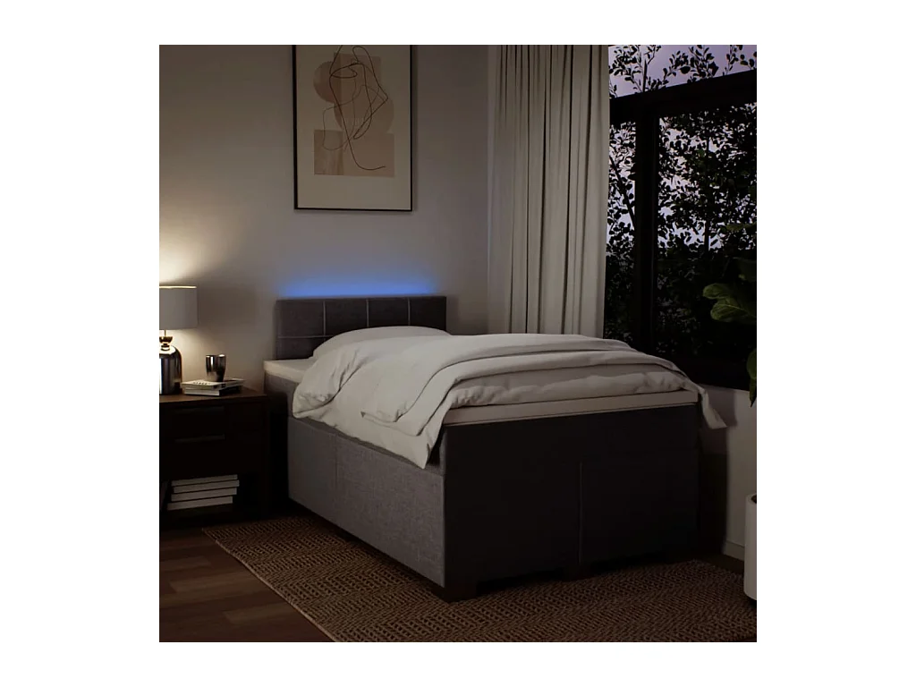 Sommier à lattes de lit avec matelas taupe 120x190 cm tissu