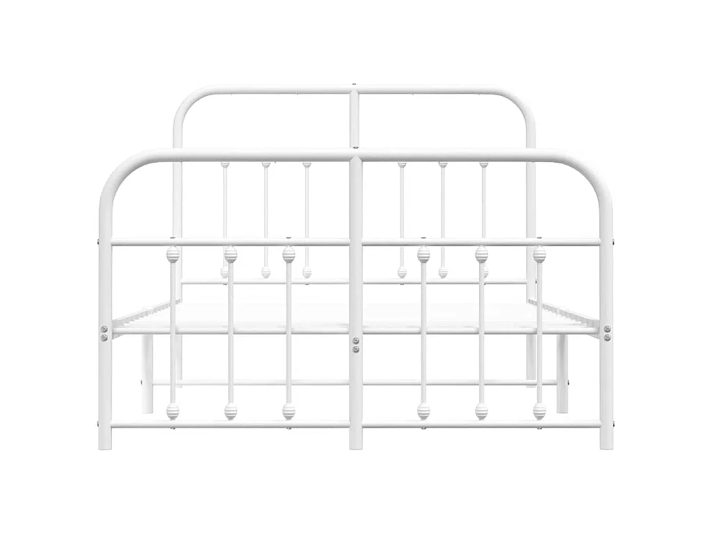 Bedframe met hoofd- en voeteneinde metaal wit 120x200 cm