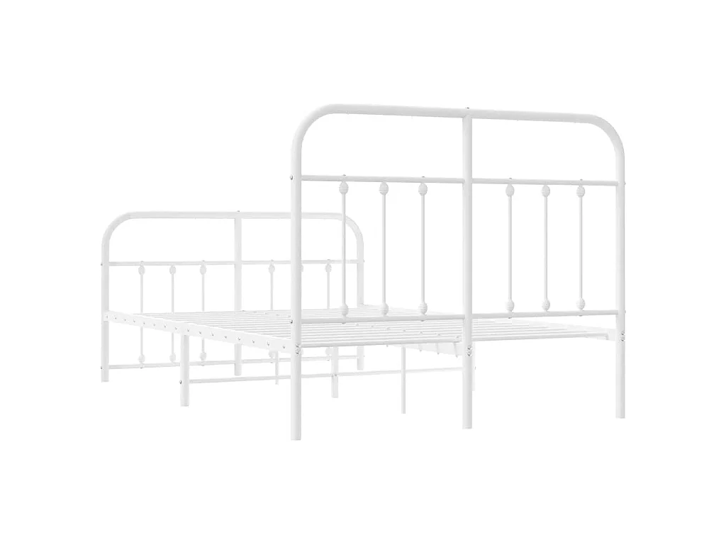 Bedframe met hoofd- en voeteneinde metaal wit 120x200 cm
