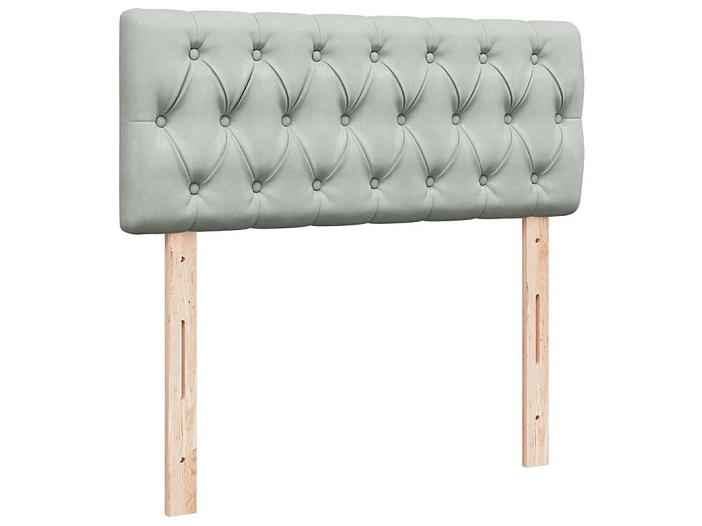 Estructura cama otomana colchón terciopelo gris claro 120x200cm