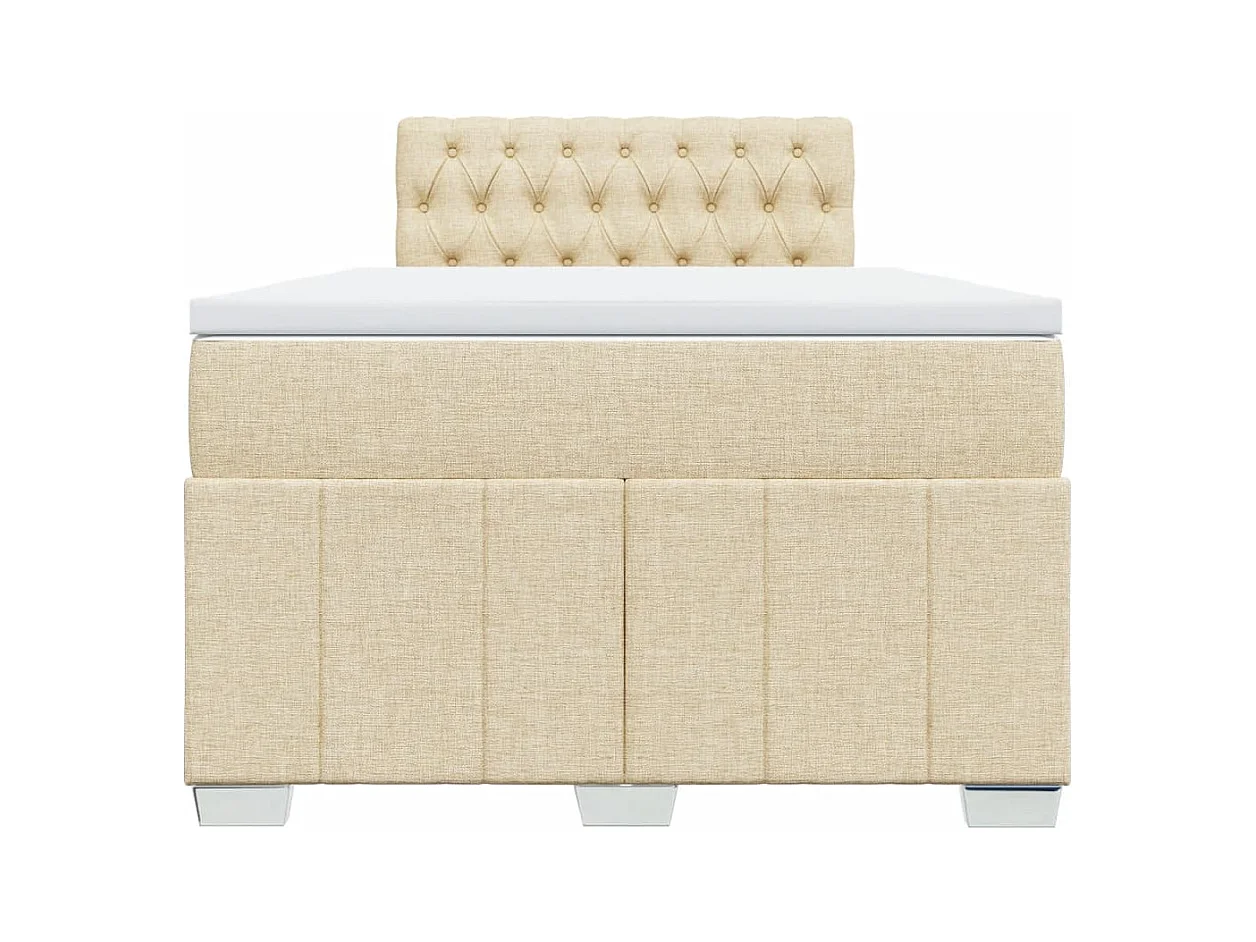 Boxspringbett mit Matratze Creme 120x200 cm Stoff