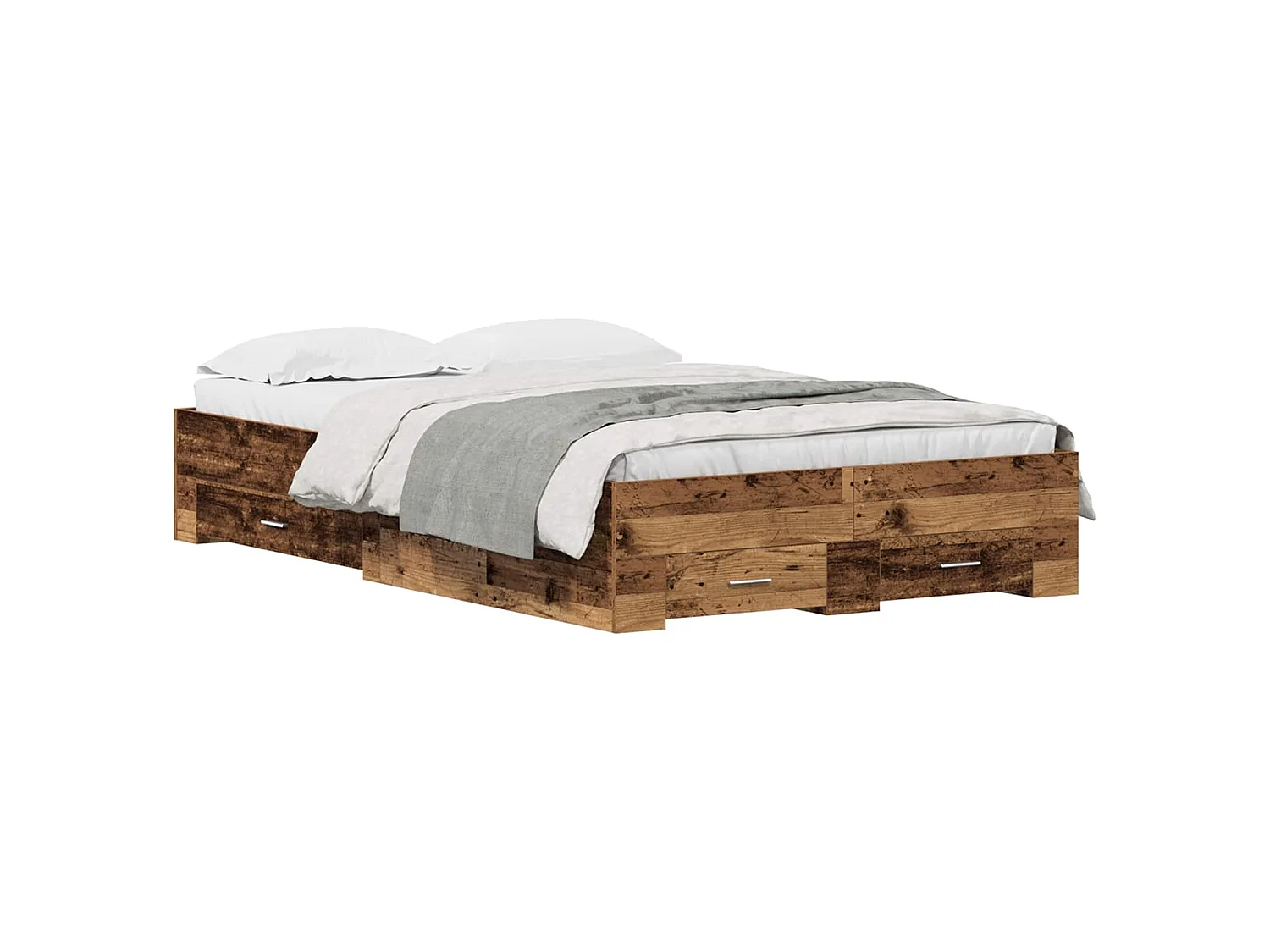 Bedframe met lade met opslag Oud Hout 120 x 190 cm Bewerkt hout
