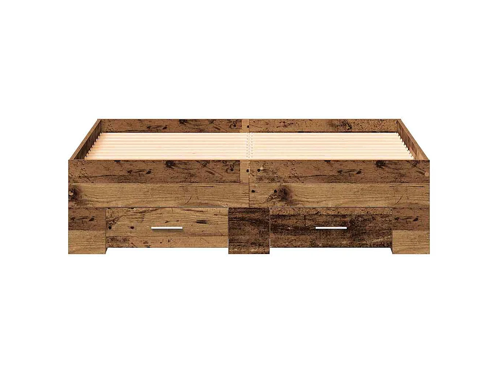 Bedframe met lade met opslag Oud Hout 120 x 190 cm Bewerkt hout