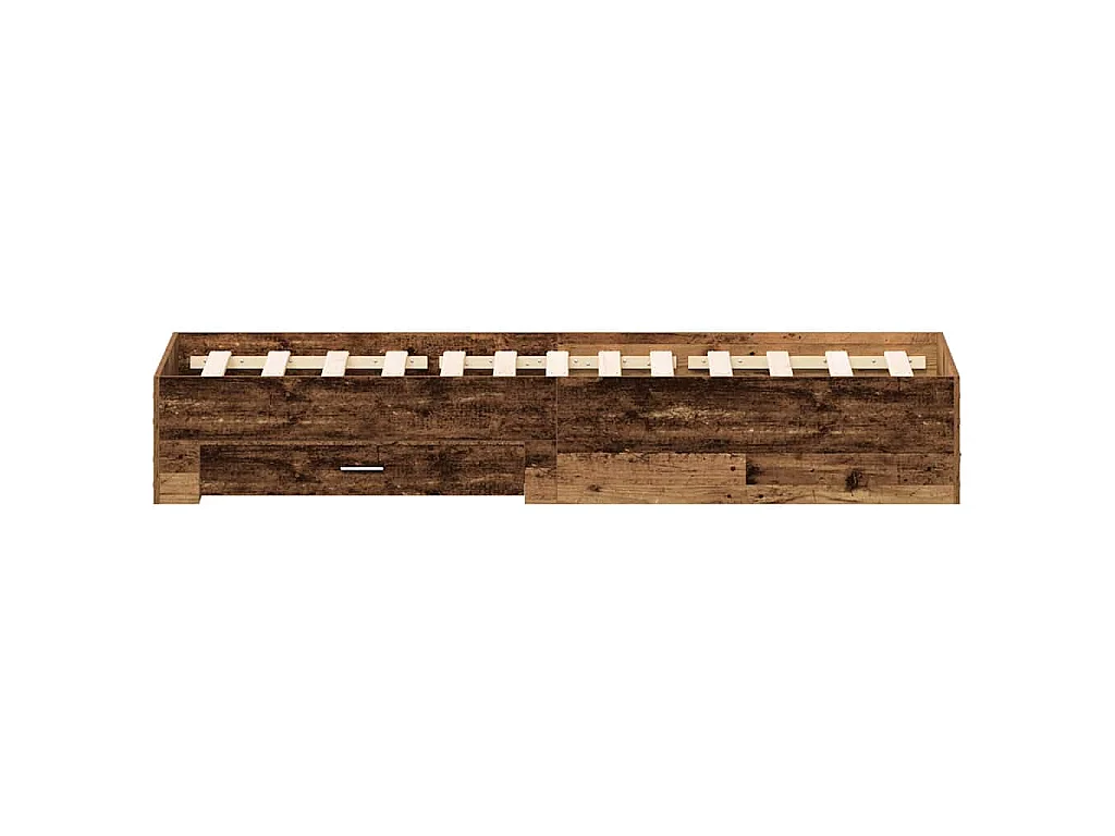 Bedframe met lade met opslag Oud Hout 120 x 190 cm Bewerkt hout