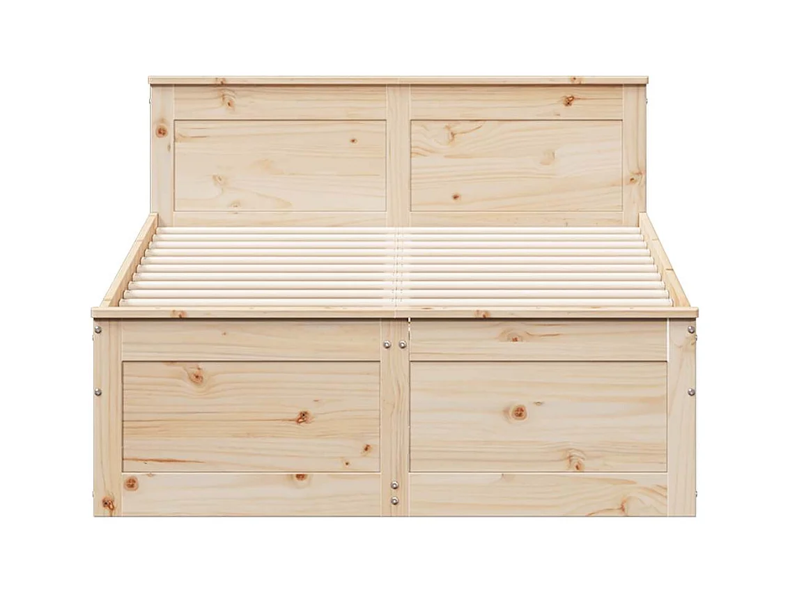Cama con cabecero sin colchón madera maciza de pino 120x190 cm