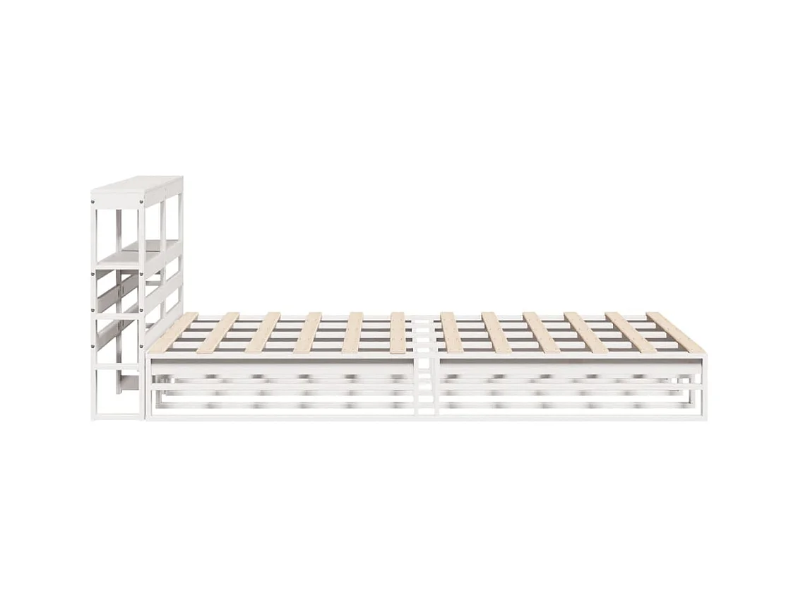Bedframe zonder matras massief grenenhout wit 120x190 cm
