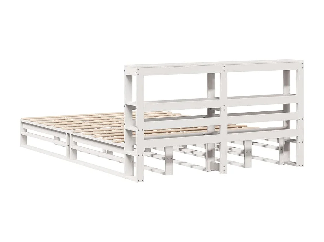 Massivholzbett ohne Matratze Weiß 120x190 cm Kiefernholz