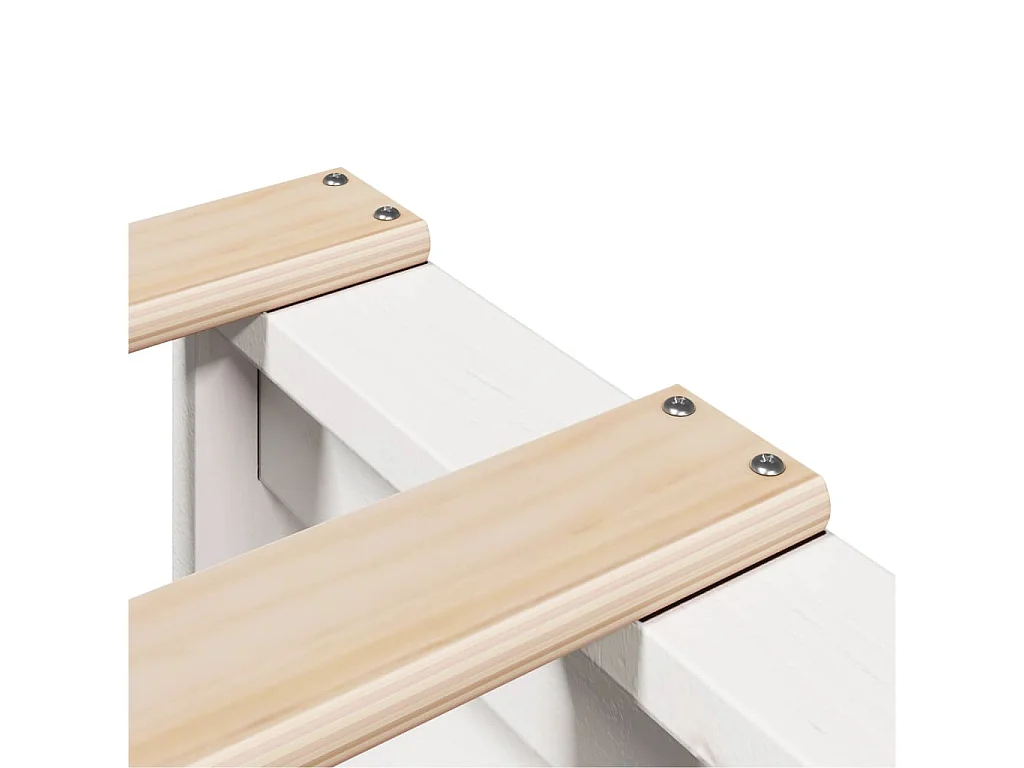 Giroletto con Testiera Bianco 120x190 cm Legno Massello di Pino