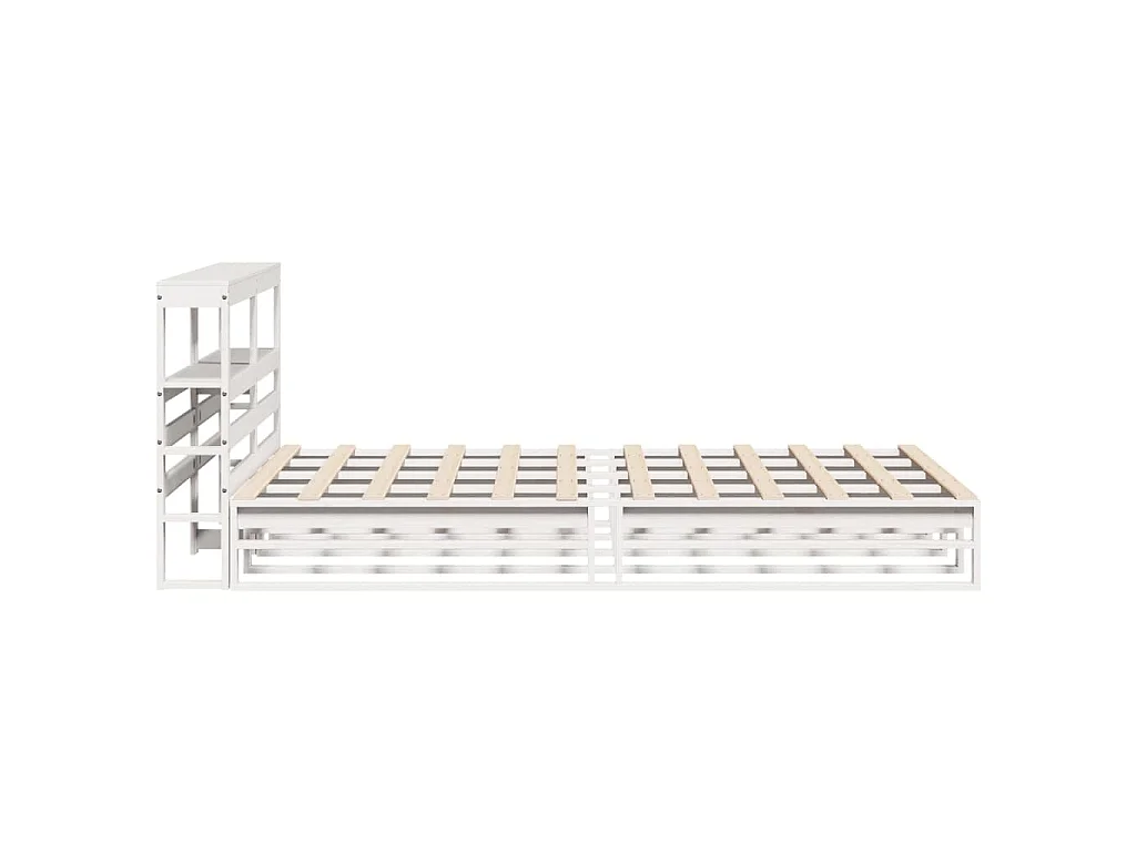 Bedframe zonder matras massief grenenhout wit 120x190 cm