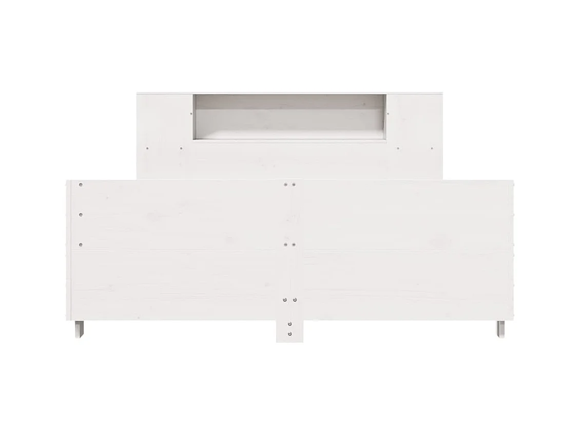 Cadre de lit sans matelas blanc 120x200 cm bois de pin massif