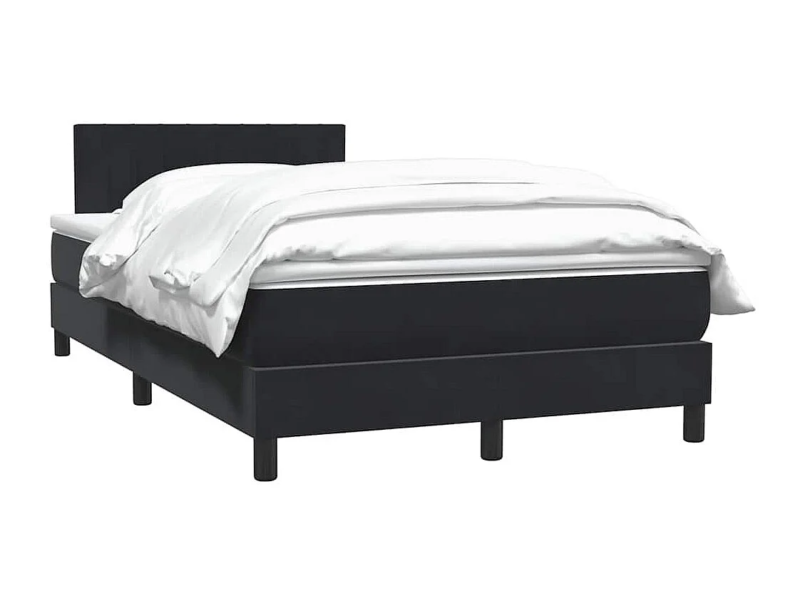 Sommier à lattes de lit avec matelas noir 120x210 cm velours
