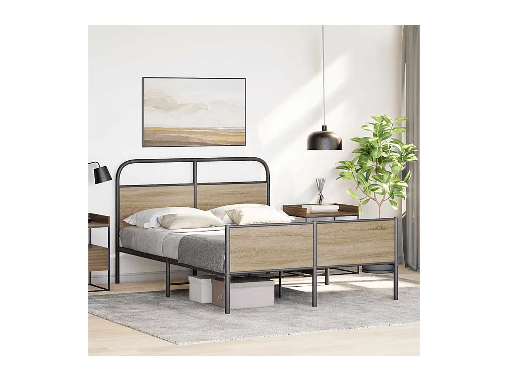 Bettgestell ohne Matratze 120x190 cm Sonoma-Eiche Holzwerkstoff