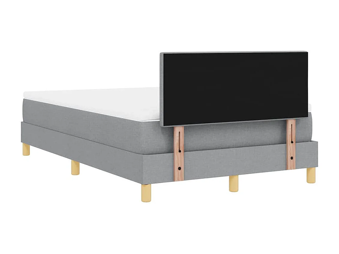 Boxspringbett mit Kissen Hellgrau 120 x 190 cm Stoff