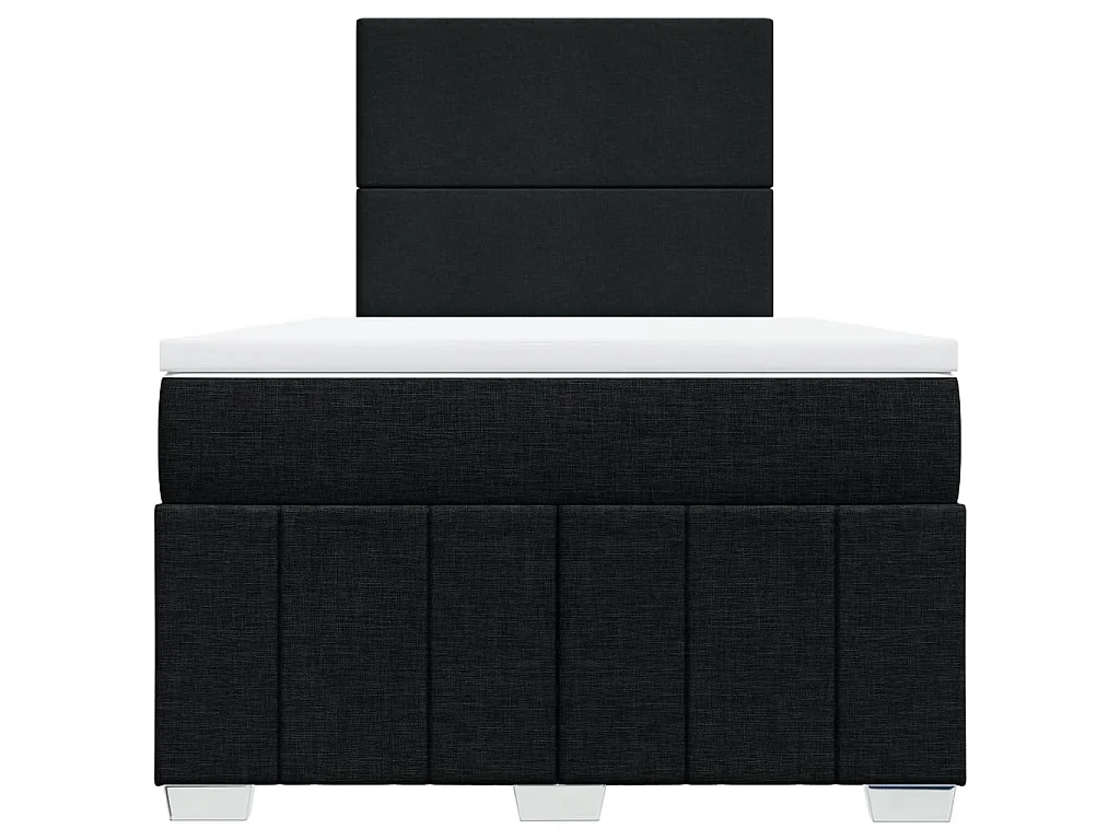 Cama box spring con colchón tela negro 120x190 cm