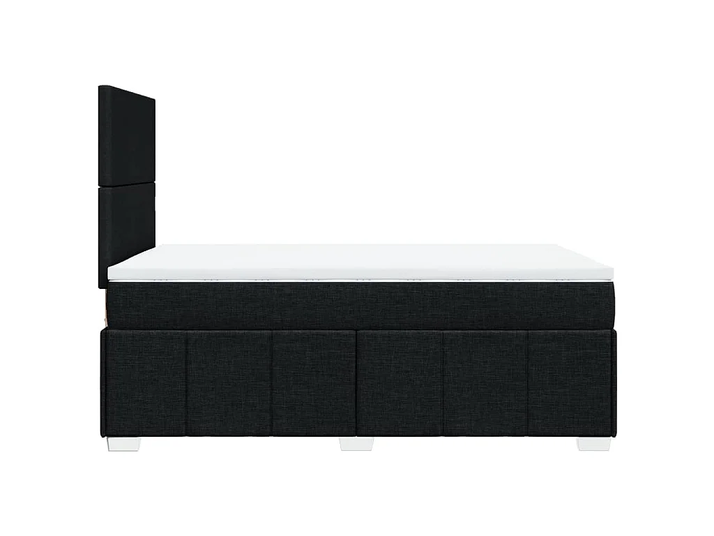 Cama box spring con colchón tela negro 120x190 cm