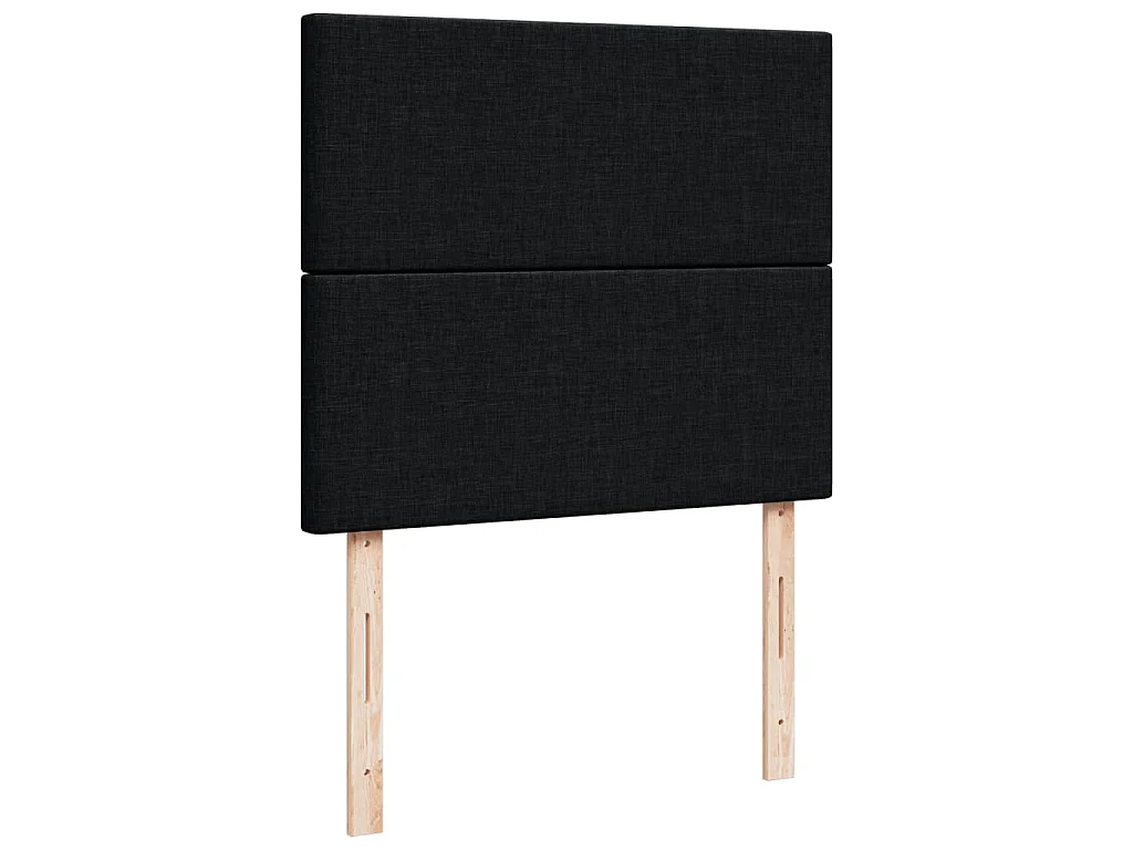 Cama box spring con colchón tela negro 120x190 cm