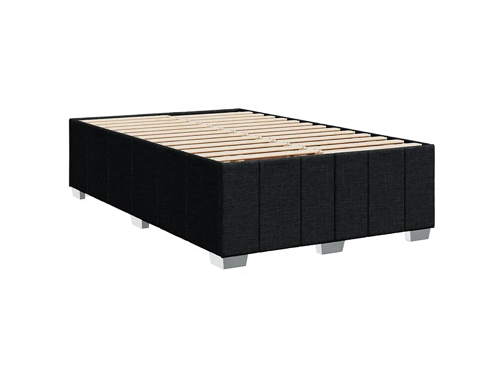 Cama box spring con colchón tela negro 120x190 cm