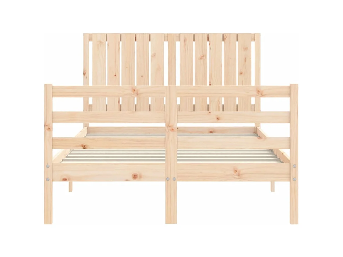 Estructura de cama con cabecero madera maciza 120x200 cm