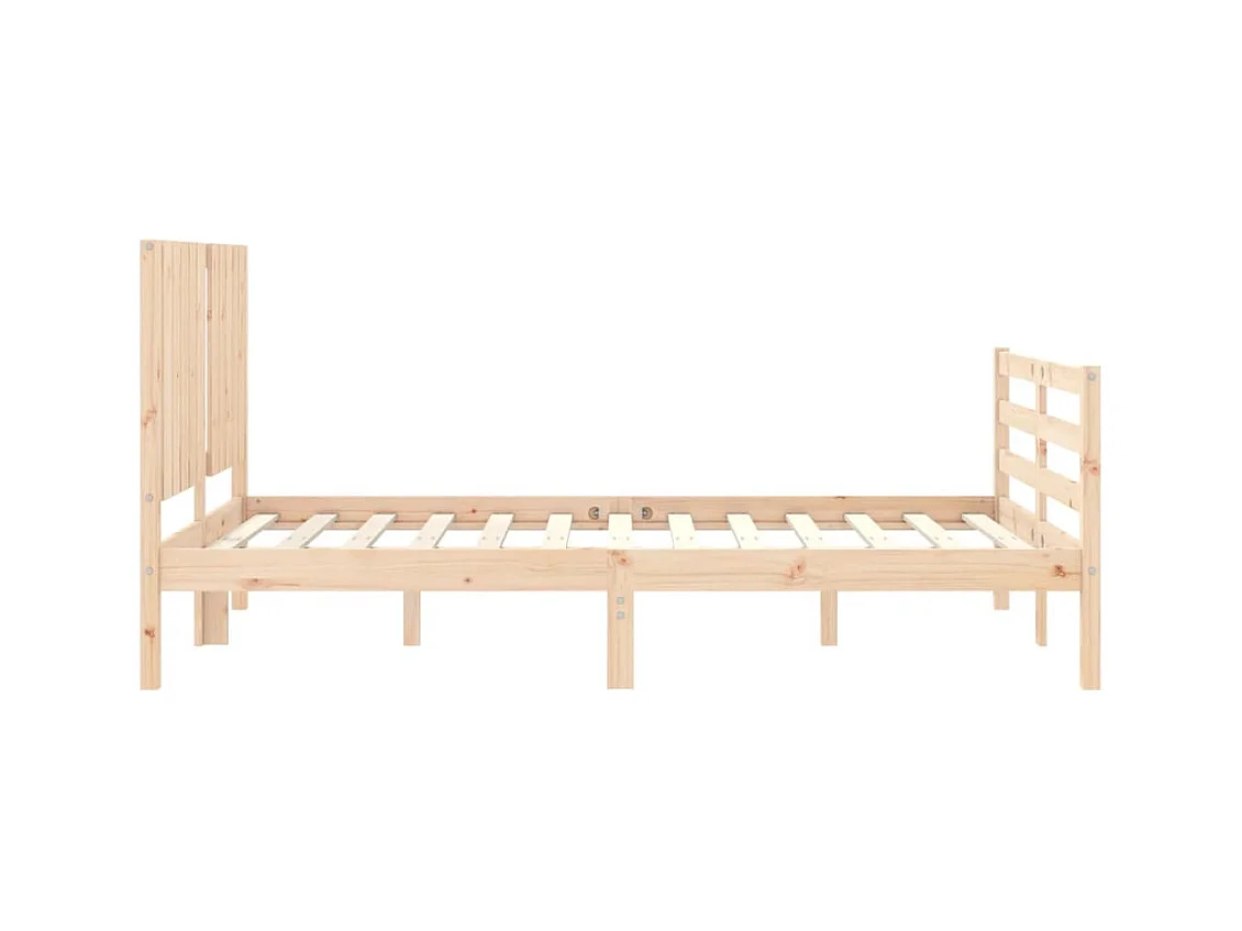 Estructura de cama con cabecero madera maciza 120x200 cm