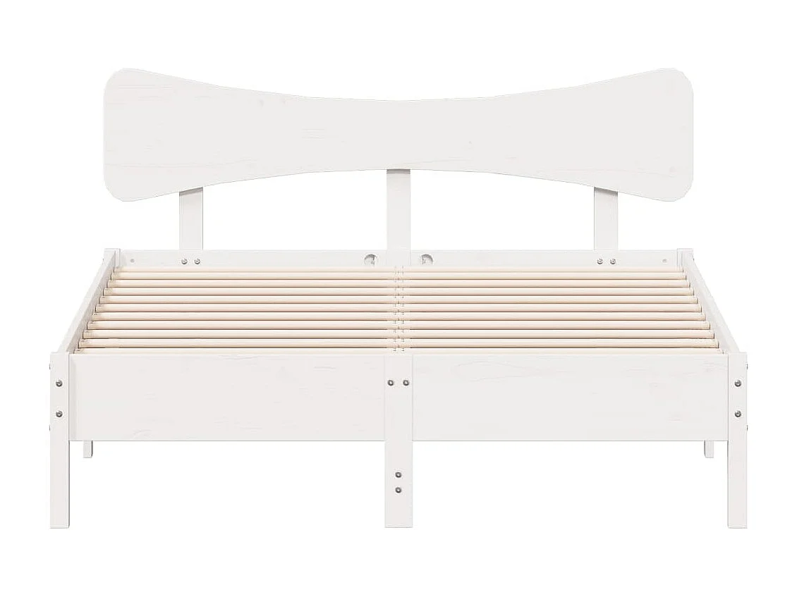 Bedframe zonder matras massief grenenhout wit 120x190 cm
