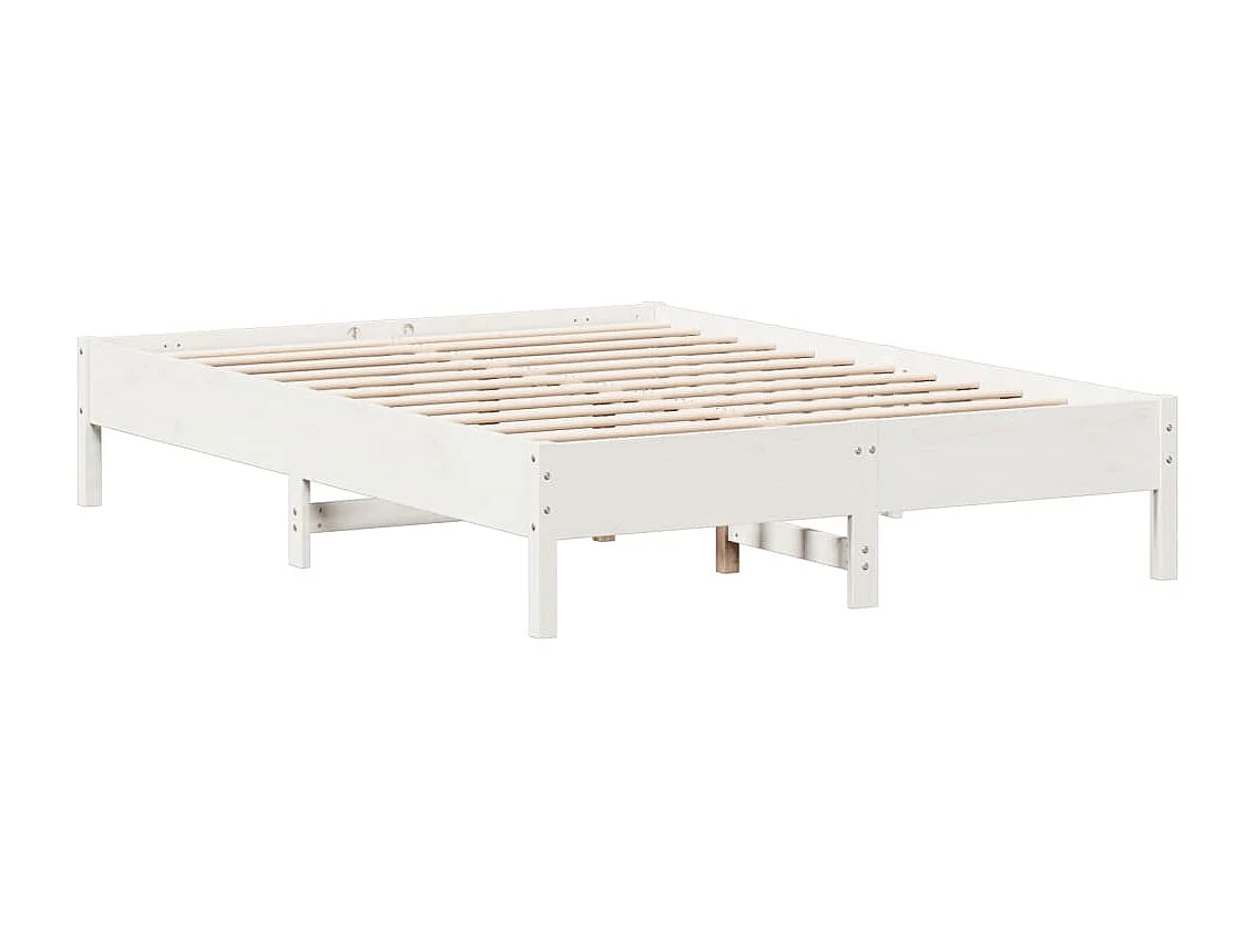 Bedframe zonder matras massief grenenhout wit 120x190 cm
