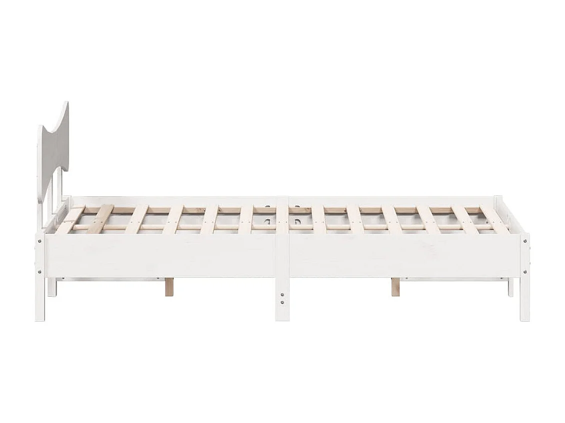 Bedframe zonder matras massief grenenhout wit 120x190 cm