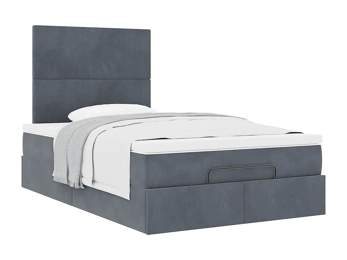 Ottoman bed met matrassen 120x200cm fluweel donkergrijs