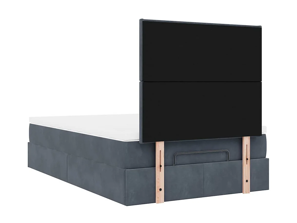 Ottoman bed met matrassen 120x200cm fluweel donkergrijs