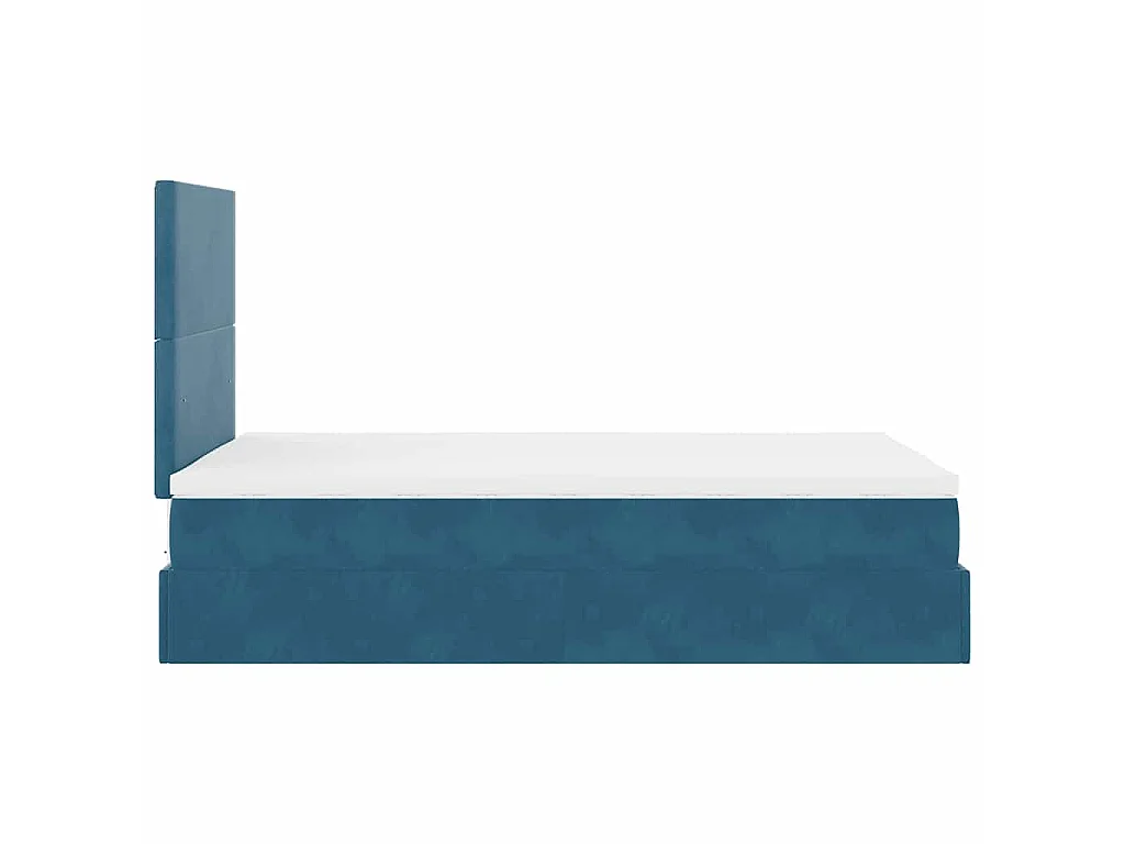Ottoman bed met matrassen 120x190cm fluweel donkerblauw