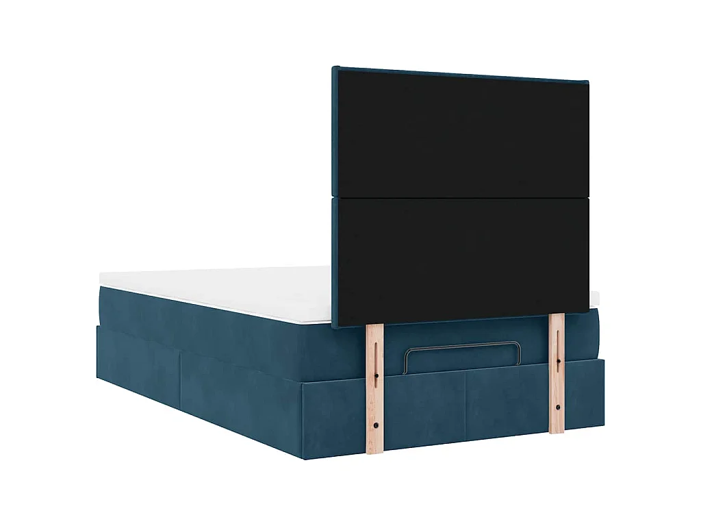 Ottoman bed met matrassen 120x190cm fluweel donkerblauw