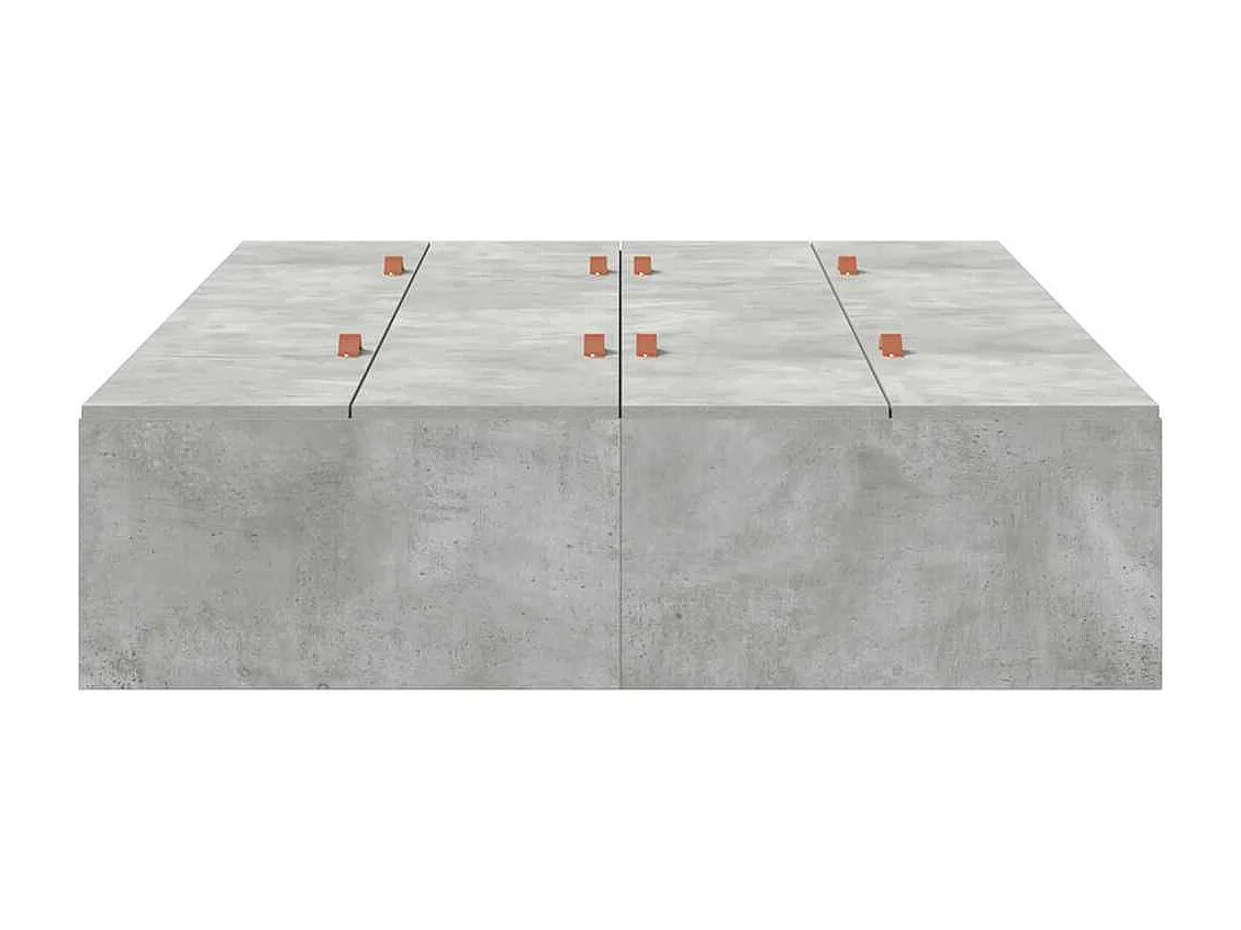 Cadre de lit avec rangement Gris béton 120 x 200 cm