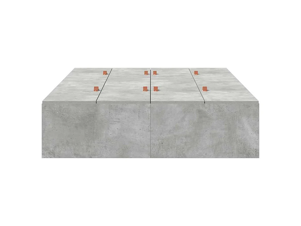 Cadre de lit avec rangement Gris béton 120 x 200 cm
