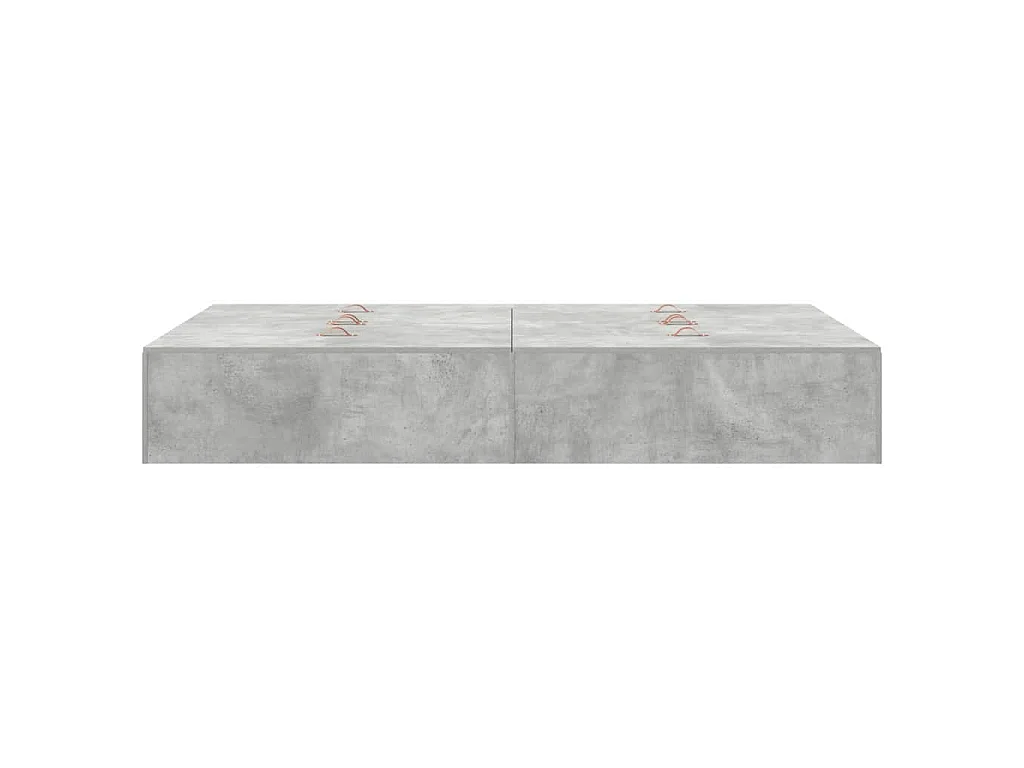 Cadre de lit avec rangement Gris béton 120 x 200 cm