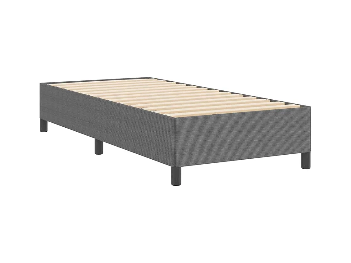 Cadre de lit Gris clair 100 x 200 cm Tissu en velours côtelé