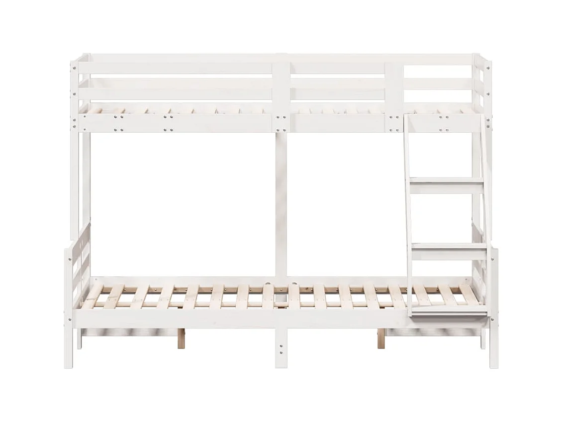 Etagenbett 90x200/120x200 cm Weiß Massivholz Kiefer