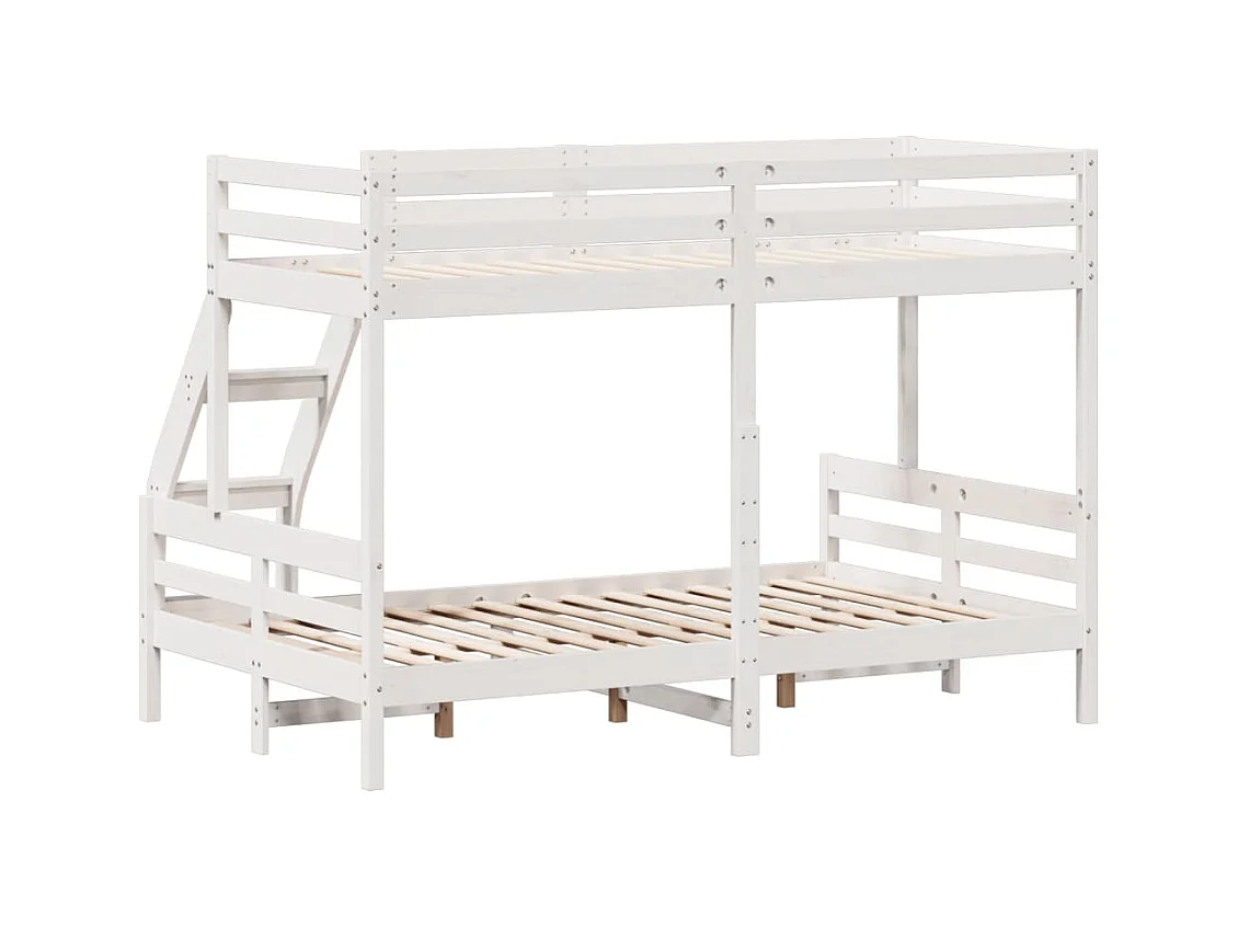 Etagenbett 90x200/120x200 cm Weiß Massivholz Kiefer