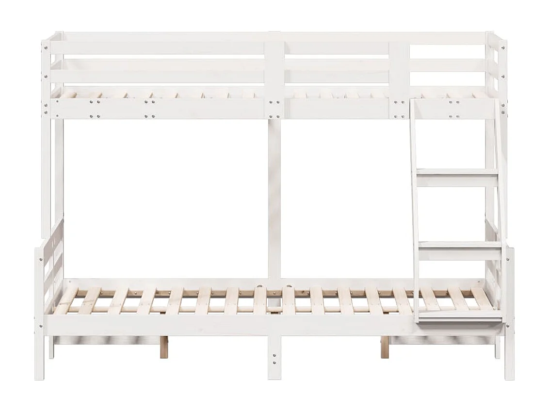 Lit superposé sans matelas 90x200/120x200 cm blanc bois massif