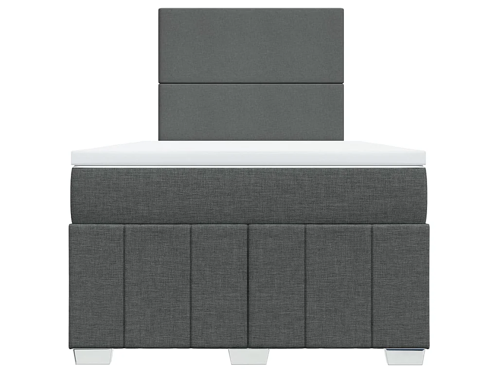 Cama boxspring com colchão 120x190 cm tecido cinzento-escuro