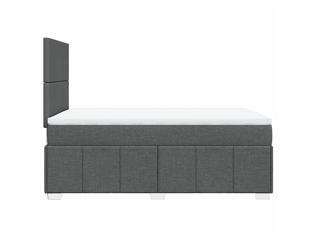 Cama boxspring com colchão 120x190 cm tecido cinzento-escuro