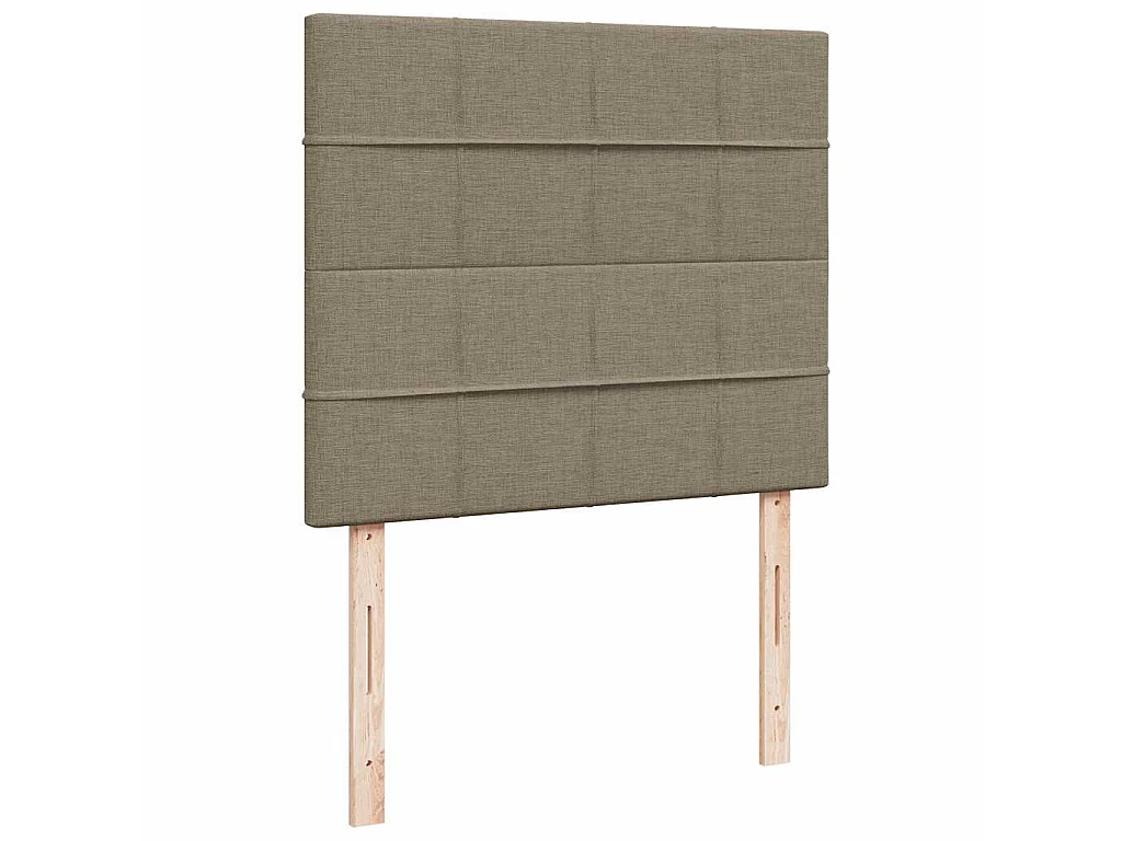 Sommier à lattes de lit matelas et LED taupe 120x190 cm tissu