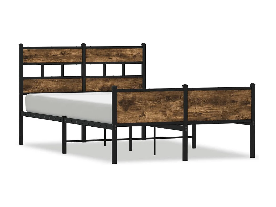 Estructura de cama sin colchón madera roble ahumado 120x190 cm