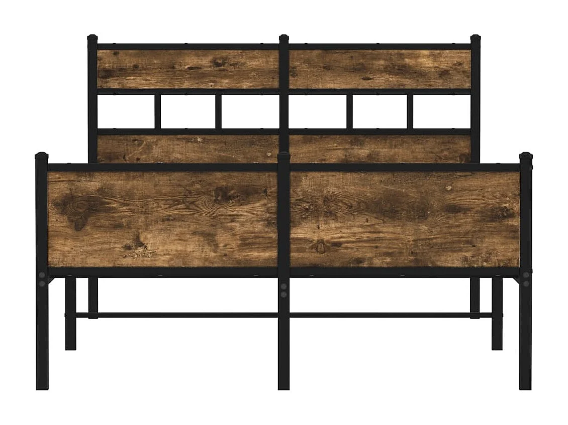 Estructura de cama sin colchón madera roble ahumado 120x190 cm