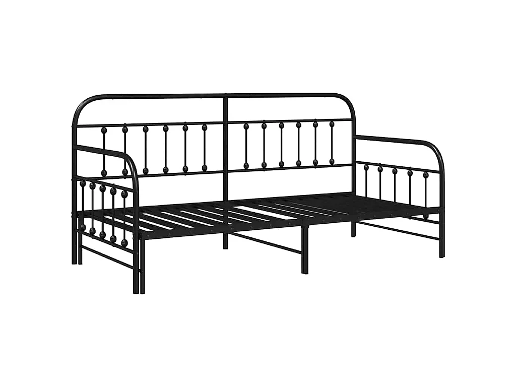 Bedframe voor een daybed Zwart 100 x 200 cm Gepoedercoat staal