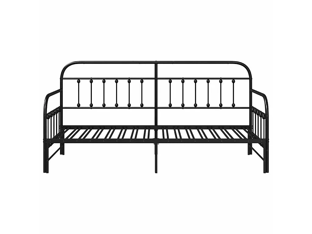 Bedframe voor een daybed Zwart 100 x 200 cm Gepoedercoat staal