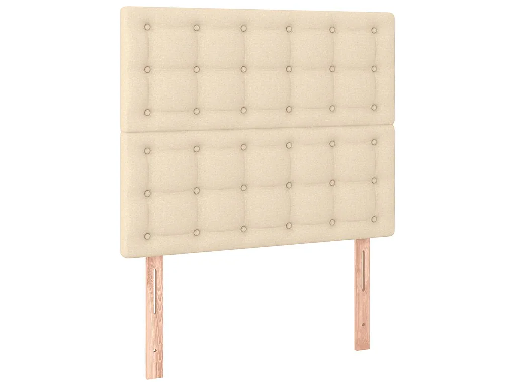 Cadre de lit sans matelas crème 120x190 cm tissu