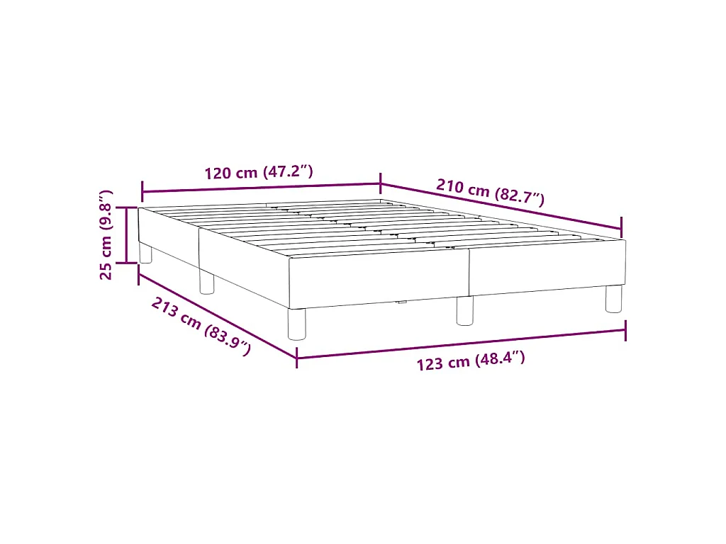 Estrutura de cama sem colchão 120x210 cm veludo preto