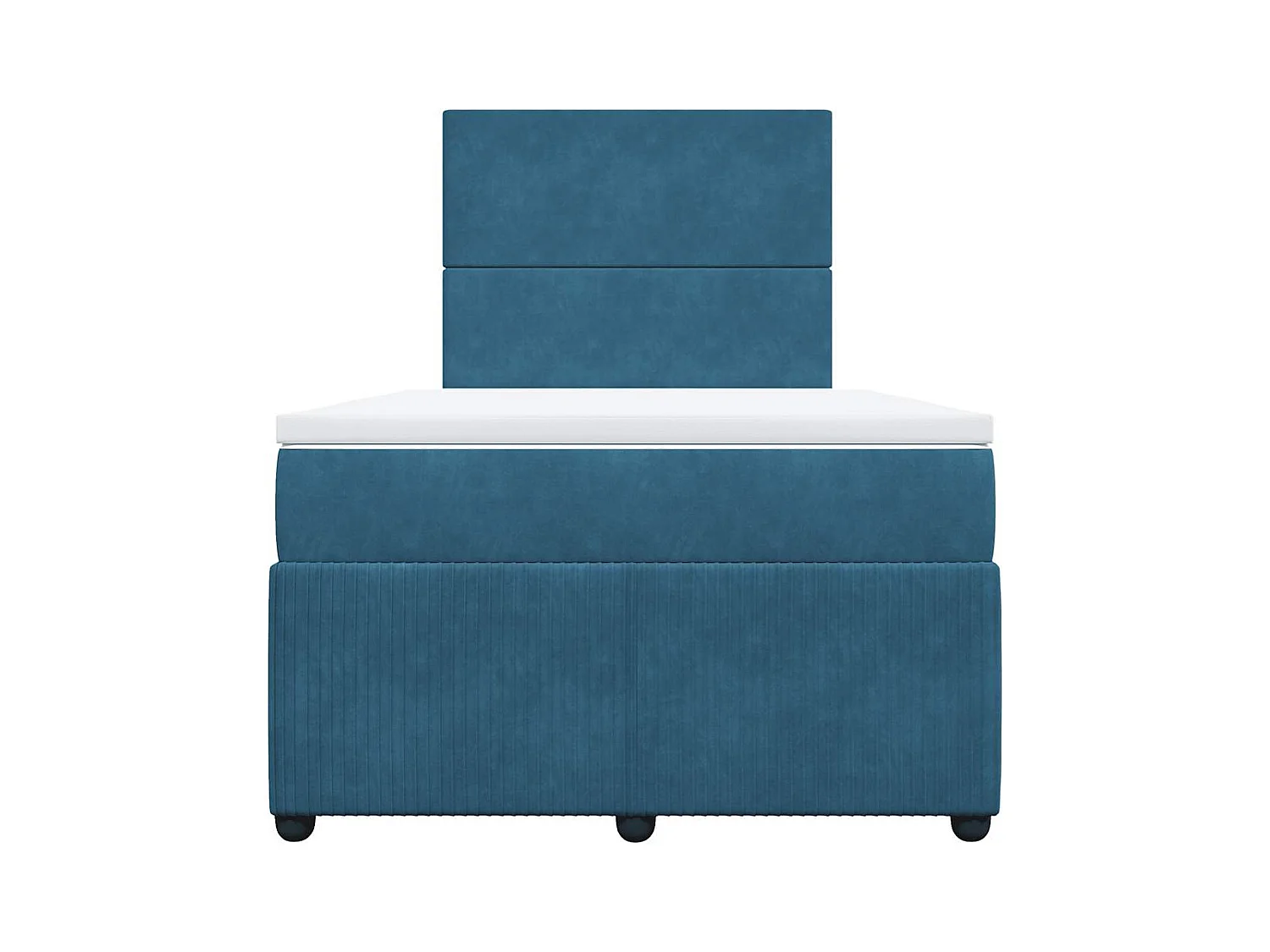 Cama boxspring com colchão 120x200 cm veludo azul-escuro